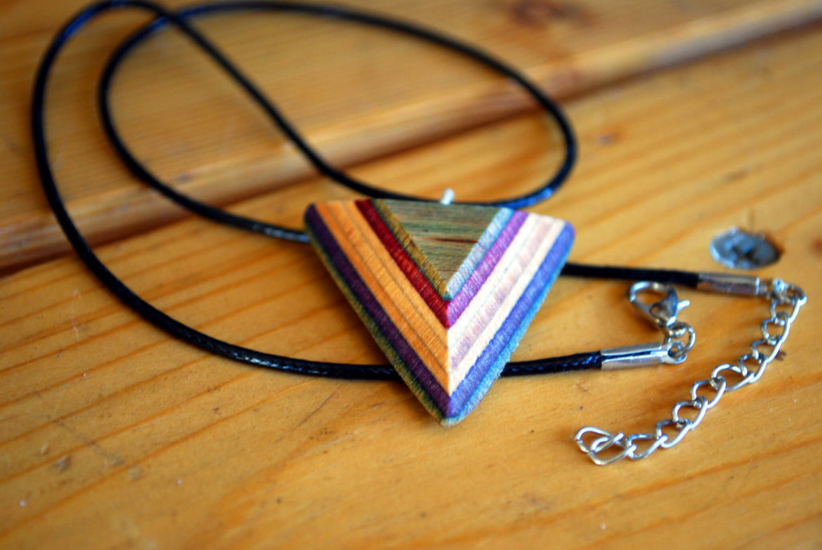 recycled materials, skateboard jewelry