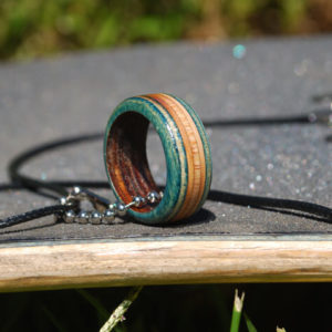 skateboard jewelry, recycled, rings