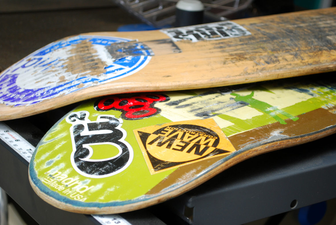 recycled skateboards