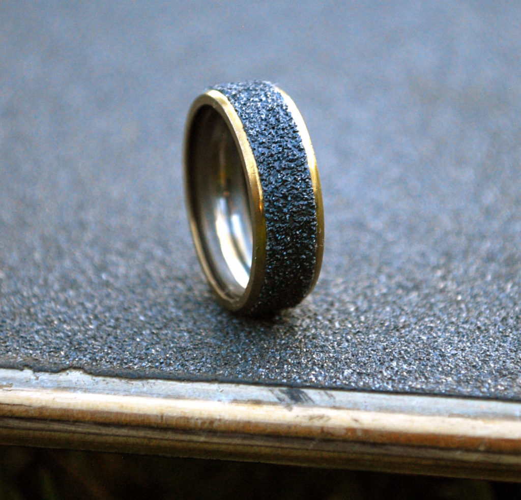 Gold Steel Grip Ring Recycled Skateboard Rings, Skate Gifts, Recycled