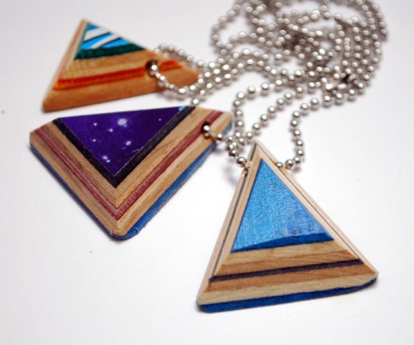 recycled skateboards, skater, gifts, skateboarding, repurposed, necklace, jewelry
