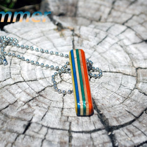 necklace, summer, jewelry, upcycled, skateboard