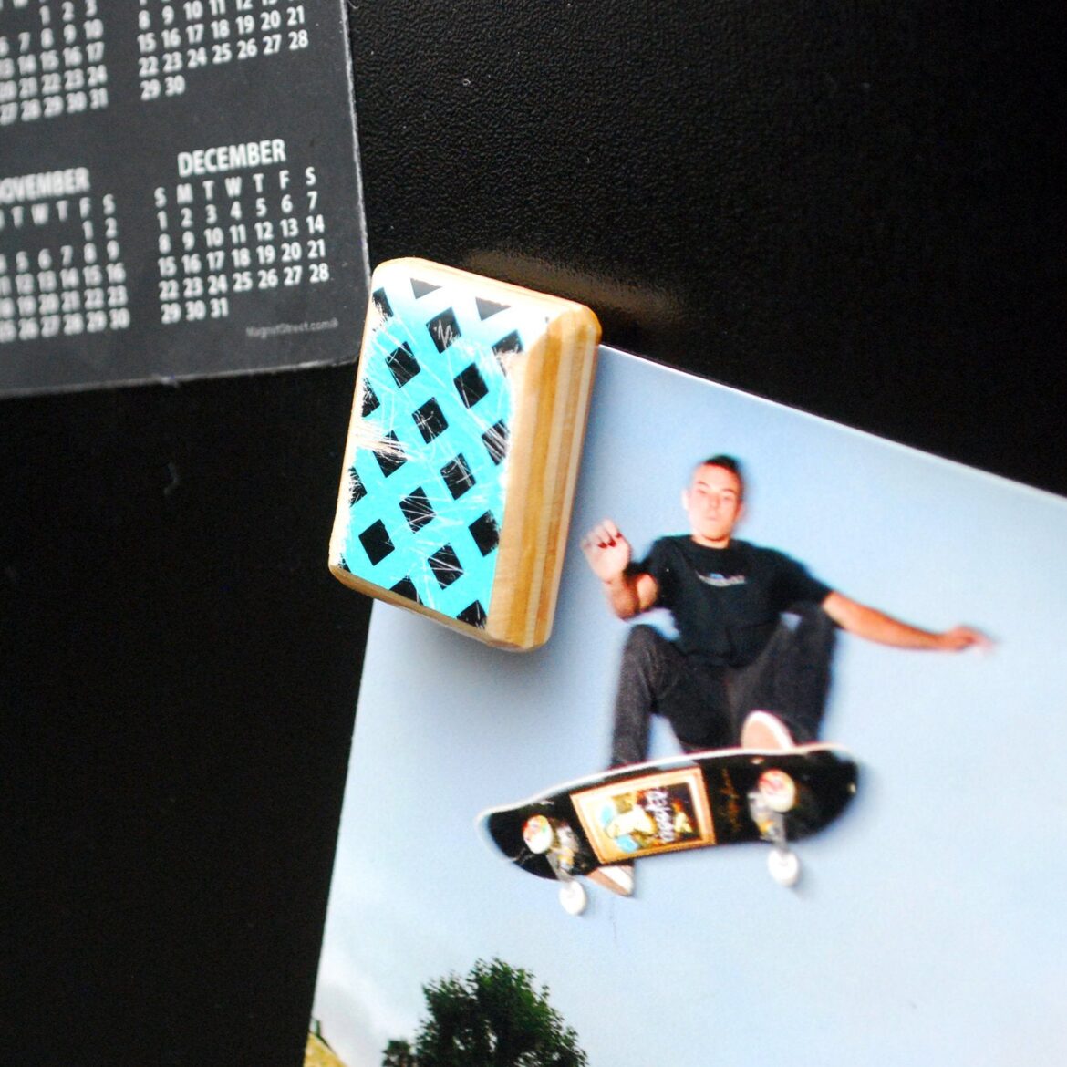 recycled skateboard, gift, magnets